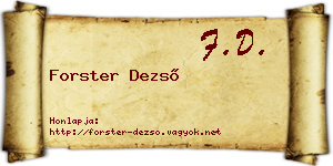 Forster Dezső névjegykártya