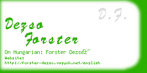 dezso forster business card